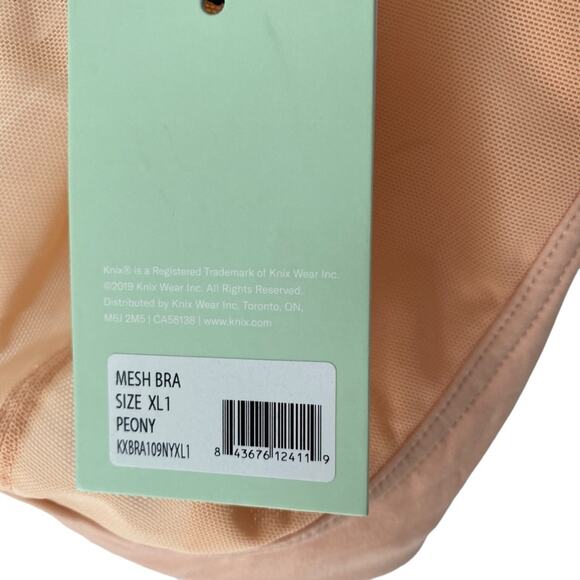 Knix x Ashley Graham Your Mesh Bra NWTs Size XL Wireless Peony Peachy Nude - Picture 4 of 8